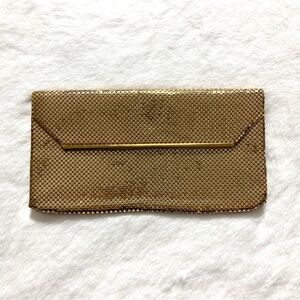 Vintage Whiting & Davis Mesh Bags Metal Gold Clutch Wallet 60s